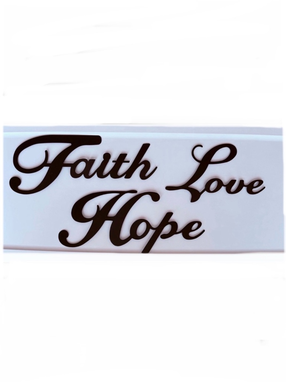 Faith Hope Love 3 Piece Metal Wall Decor Inspirational Black Letter Sign Cottage